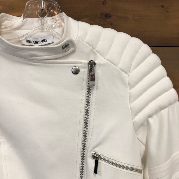 Elizabeth and James Quilted White Fabric Jacket NWT Small - Picture 8 of 13